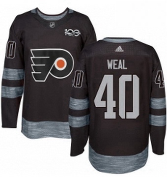 Mens Adidas Philadelphia Flyers 40 Jordan Weal Authentic Black 1917 2017 100th Anniversary NHL Jerse