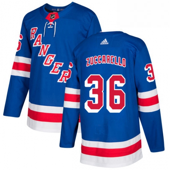 Mens Adidas New York Rangers 36 Mats Zuccarello Authentic Royal Blue Home NHL Jersey