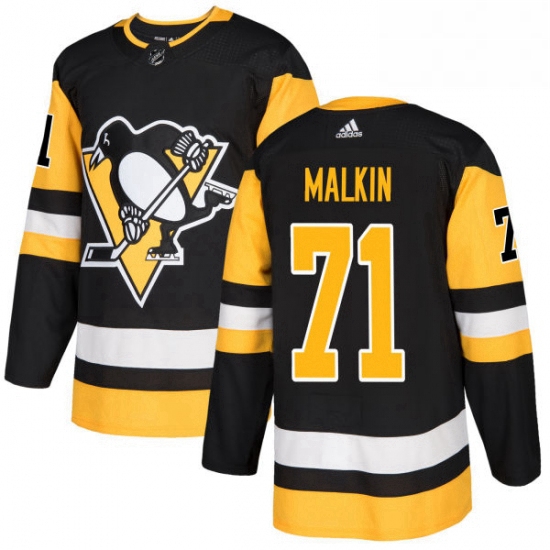 Mens Adidas Pittsburgh Penguins 71 Evgeni Malkin Premier Black Home NHL Jersey