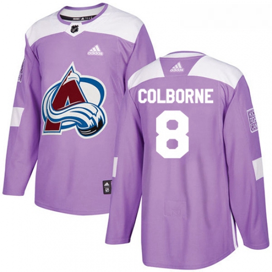 Youth Adidas Colorado Avalanche 8 Joe Colborne Authentic Purple Fights Cancer Practice NHL Jersey