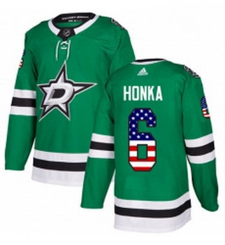 Youth Adidas Dallas Stars 6 Julius Honka Authentic Green USA Flag Fashion NHL Jersey