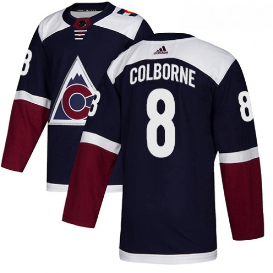 Youth Adidas Colorado Avalanche 8 Joe Colborne Authentic Navy Blue Alternate NHL Jersey