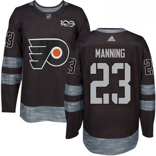 Mens Adidas Philadelphia Flyers 23 Brandon Manning Authentic Black 1917 2017 100th Anniversary NHL J