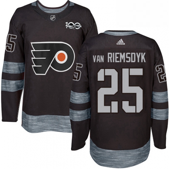 Mens Adidas Philadelphia Flyers 25 James Van Riemsdyk Authentic Black 1917 2017 100th Anniversary NH