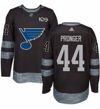 Mens Adidas St Louis Blues 44 Chris Pronger Authentic Black 1917 2017 100th Anniversary NHL Jersey