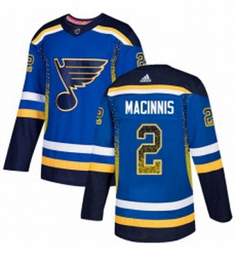 Mens Adidas St Louis Blues 2 Al Macinnis Authentic Blue Drift Fashion NHL Jersey