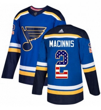 Mens Adidas St Louis Blues 2 Al Macinnis Authentic Blue USA Flag Fashion NHL Jersey