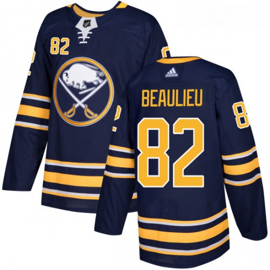 Youth Adidas Buffalo Sabres 82 Nathan Beaulieu Authentic Navy Blue Home NHL Jersey