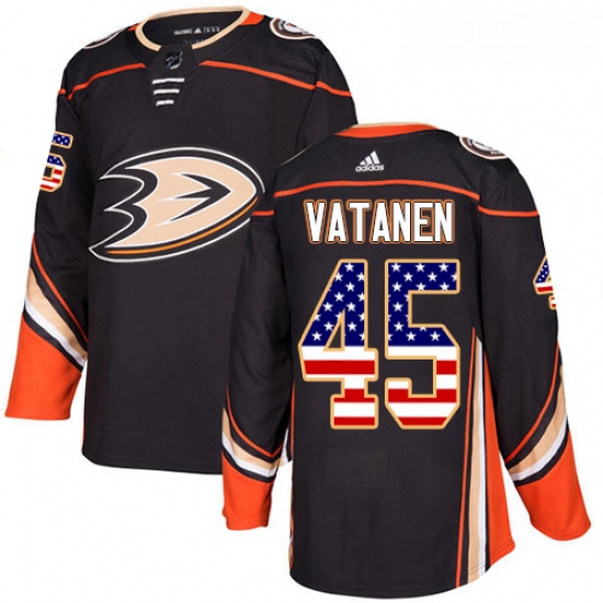 Youth Adidas Anaheim Ducks 45 Sami Vatanen Authentic Black USA Flag Fashion NHL Jersey