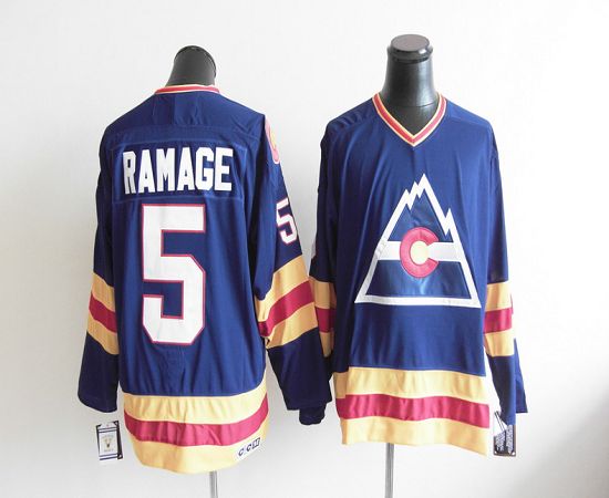 Avalanche CCM Throwback #5 Rob Ramage Blue Stitched NHL Jersey