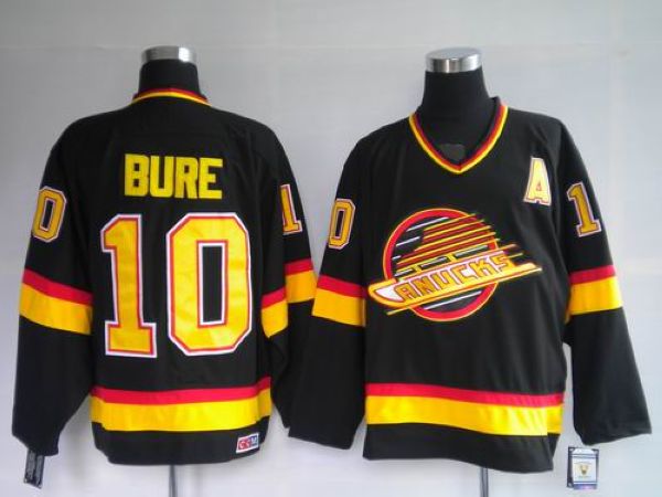 Canucks #10 Pavel Bure Stitched Black Mitchell 26Ness NHL Jersey