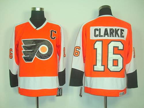 Flyers #16 Clarke Orange CCM Throwback Stitched NHL Jersey