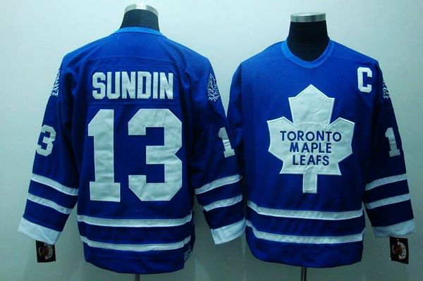 Maple Leafs #13 Mats Sundin Stitched Blue CCM Throwback NHL Jersey