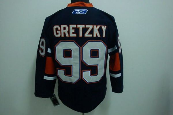 Mitchell  26 Ness Oilers #99 Wayne Gretzky Dark Blue Stitched Throwback NHL Jersey