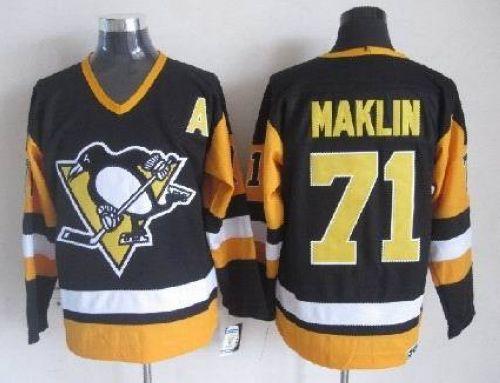 Penguins #71 Evgeni Malkin Black CCM Throwback Stitched NHL Jersey