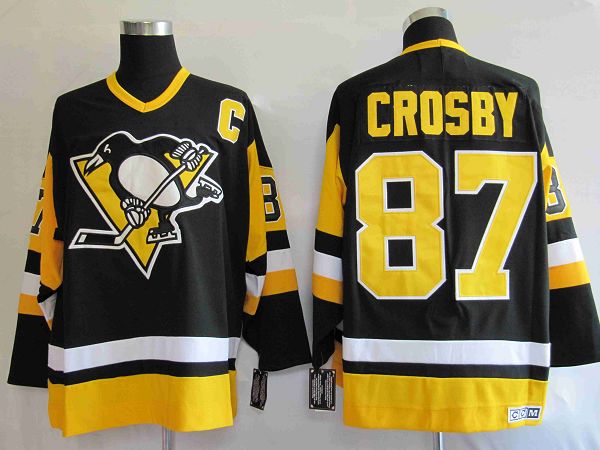 Penguins #87 Sidney Crosby Stitched Black Mitchell 26Ness NHL Jersey