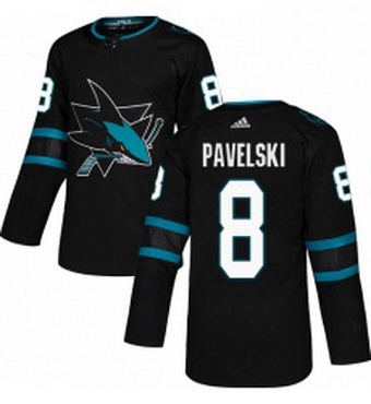 Mens Adidas San Jose Sharks 8 Joe Pavelski Premier Black Alternate NHL Jersey