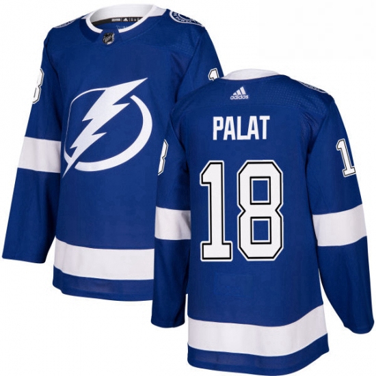 Mens Adidas Tampa Bay Lightning 18 Ondrej Palat Premier Royal Blue Home NHL Jersey