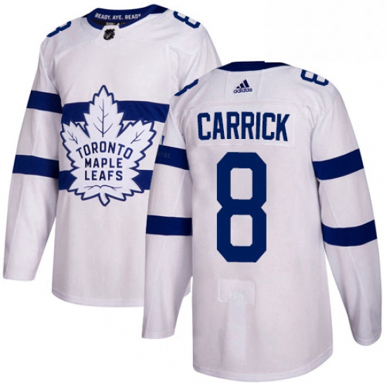 Mens Adidas Toronto Maple Leafs 8 Connor Carrick Authentic White 2018 Stadium Series NHL Jersey