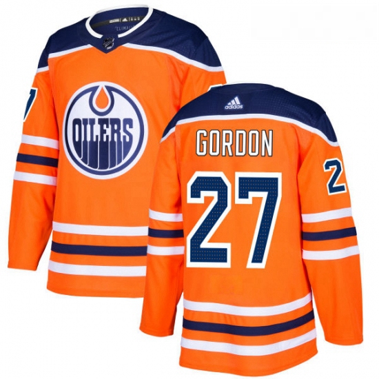 Youth Adidas Edmonton Oilers 27 Boyd Gordon Authentic Orange Home NHL Jersey