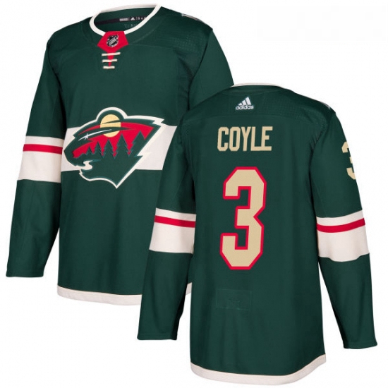 Youth Adidas Minnesota Wild 3 Charlie Coyle Premier Green Home NHL Jersey