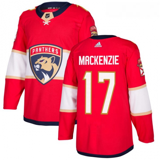 Youth Adidas Florida Panthers 17 Derek MacKenzie Authentic Red Home NHL Jersey