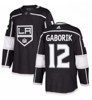 Youth Adidas Los Angeles Kings 12 Marian Gaborik Authentic Black Home NHL Jersey