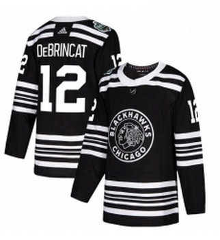 Youth Adidas Chicago Blackhawks 12 Alex DeBrincat Authentic Black 2019 Winter Classic NHL Jersey