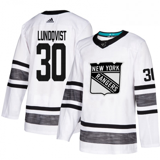 Mens Adidas New York Rangers 30 Henrik Lundqvist White 2019 All Star Game Parley Authentic Stitched 