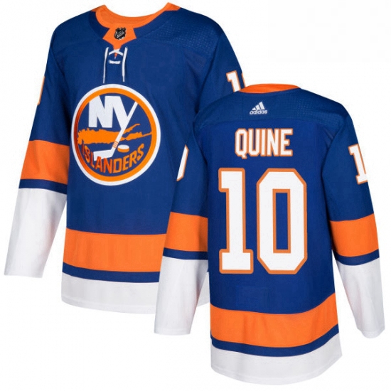 Mens Adidas New York Islanders 10 Alan Quine Authentic Royal Blue Home NHL Jersey