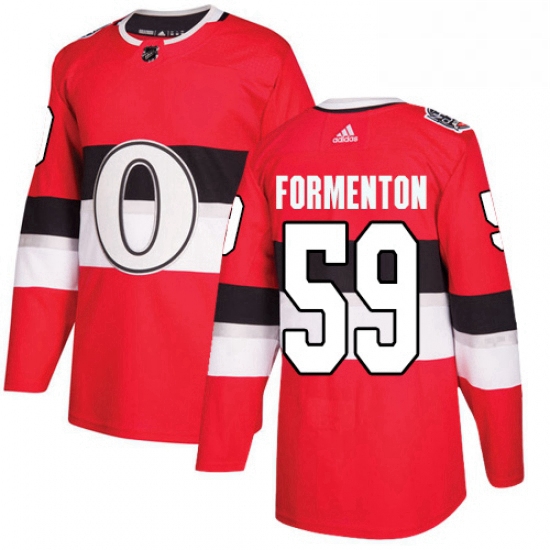 Mens Adidas Ottawa Senators 59 Alex Formenton Authentic Red 2017 100 Classic NHL Jersey