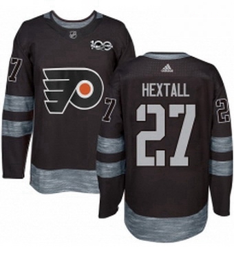 Mens Adidas Philadelphia Flyers 27 Ron Hextall Premier Black 1917 2017 100th Anniversary NHL Jersey