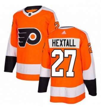 Mens Adidas Philadelphia Flyers 27 Ron Hextall Premier Orange Home NHL Jersey