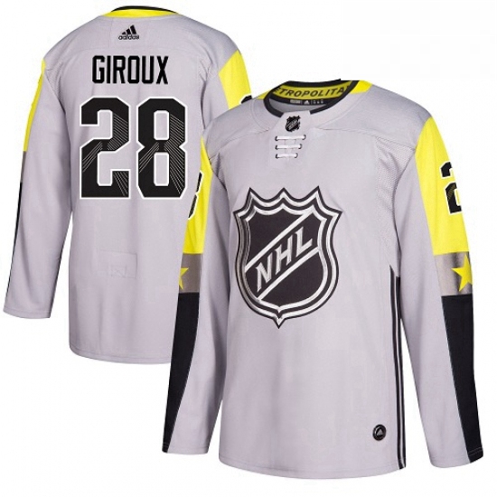 Mens Adidas Philadelphia Flyers 28 Claude Giroux Authentic Gray 2018 All Star Metro Division NHL Jer