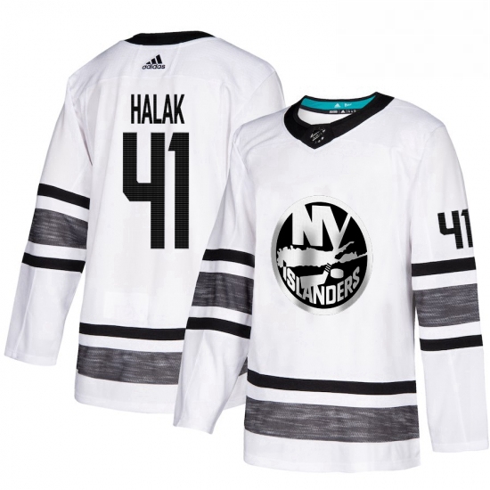 Mens Adidas New York Islanders 41 Jaroslav Halak White 2019 All Star Game Parley Authentic Stitched 