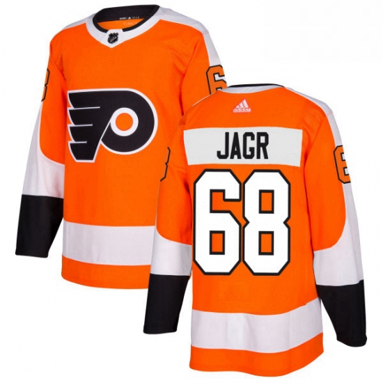 Mens Adidas Philadelphia Flyers 68 Jaromir Jagr Authentic Orange Home NHL Jersey