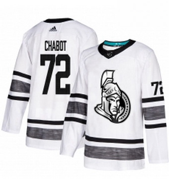 Mens Adidas Ottawa Senators 72 Thomas Chabot White 2019 All Star Game Parley Authentic Stitched NHL 