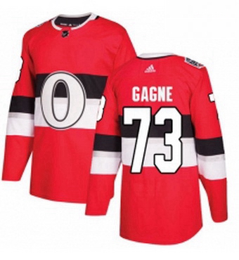 Mens Adidas Ottawa Senators 73 Gabriel Gagne Authentic Red 2017 100 Classic NHL Jersey