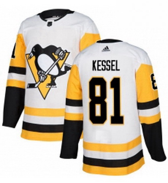 Mens Adidas Pittsburgh Penguins 81 Phil Kessel Authentic White Away NHL Jersey