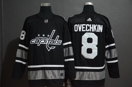 Capitales 8 Alexander Ovechkin Black 2019 NHL All Star Game Adidas Jersey