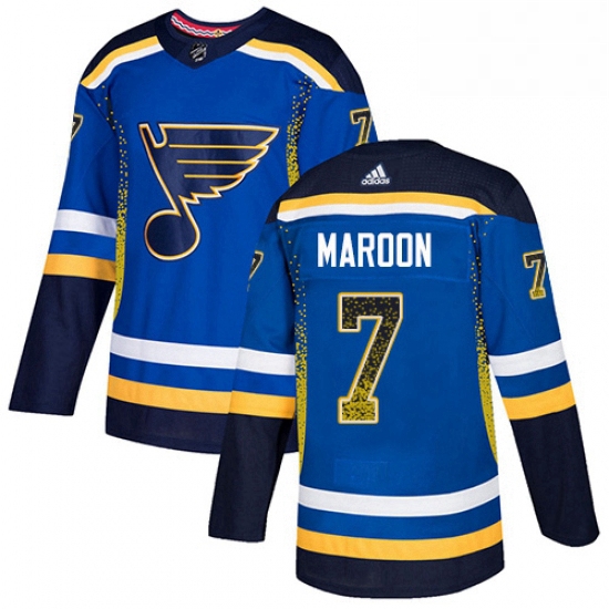 Mens Adidas St Louis Blues 7 Patrick Maroon Authentic Blue Drift Fashion NHL Jersey