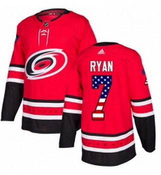 Youth Adidas Carolina Hurricanes 7 Derek Ryan Authentic Red USA Flag Fashion NHL Jersey