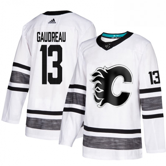 Mens Adidas Calgary Flames 13 Johnny Gaudreau White 2019 All Star Game Parley Authentic Stitched NHL