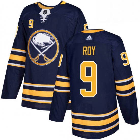 Mens Adidas Buffalo Sabres 9 Derek Roy Authentic Navy Blue Home NHL Jersey