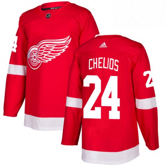 Mens Adidas Detroit Red Wings 24 Chris Chelios Premier Red Home NHL Jersey