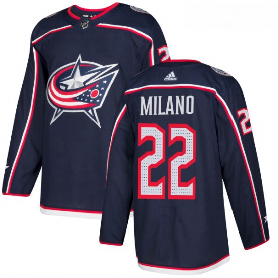 Youth Adidas Columbus Blue Jackets 22 Sonny Milano Authentic Navy Blue Home NHL Jersey