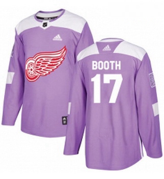 Youth Adidas Detroit Red Wings 17 David Booth Authentic Purple Fights Cancer Practice NHL Jersey