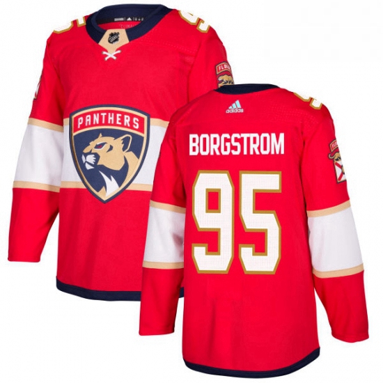 Mens Adidas Florida Panthers 95 Henrik Borgstrom Authentic Red Home NHL Jersey