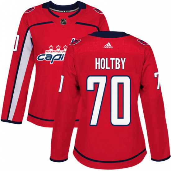 Womens Adidas Washington Capitals 70 Braden Holtby Authentic Red Home NHL Jersey