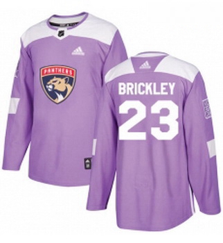 Youth Adidas Florida Panthers 23 Connor Brickley Authentic Purple Fights Cancer Practice NHL Jersey